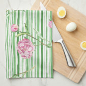 waterverf peony theedoek (Quarter Fold)