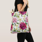 Waterverf Peony Tote Bag (Dichtbij)