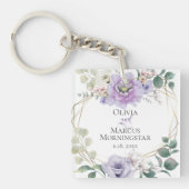 Waterverf Peony van Weddenschap Gift Lavender Sleutelhanger (voorkant)