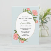 Waterverf Peony  Vrijgezellenfeest Aankondiging (Staand voorkant)