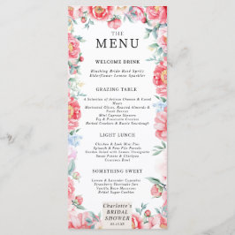 Waterverf Peony Vrijgezellenfeest Menu