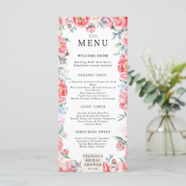 Waterverf Peony Vrijgezellenfeest Menu