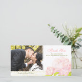 Waterverf Peony Wedding Foto Hartelijk dank Bedankkaart (Staand voorkant)