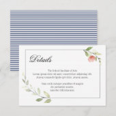 Waterverf Peony Wedding Invitation - Enclosure Informatiekaartje (Voorkant / Achterkant)