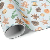 Waterverf peperkoek en kerstballen cadeaupapier (Rol Hoek)