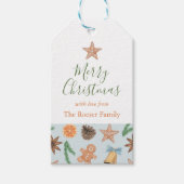 Waterverf peperkoek en klokken cadeaulabel (Voorkant)