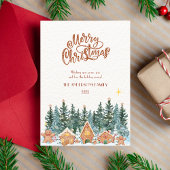 Waterverf peperkoek huis neutraal kerst feestdagenkaart