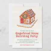 Waterverf peperkoek huis versieren kerst kaart (Voorkant)