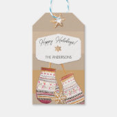 Waterverf peperkoek karamel tonen cadeaulabel (Voorkant)