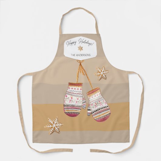 Waterverf peperkoek karamel tonen schort (Voorkant)