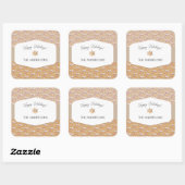 Waterverf peperkoek karamel tonen vierkante sticker (Vel)