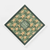 Waterverf peperkoek man pastel groene salie servet (Hoek)