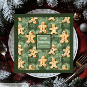 Waterverf peperkoek man pastel groene salie servet