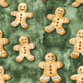 Waterverf peperkoek man pastel groene salie servet