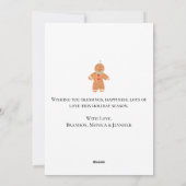 Waterverf peperkoek man vrolijk kerstzoet feestdagenkaart (Achterkant)