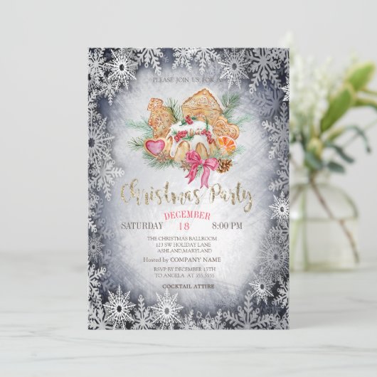 Waterverf peperkoek sterren kerst kaart (Staand voorkant)