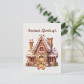 Waterverf peperkoek tekst toevoegen Vakantie Feestdagenkaart (Staand voorkant)