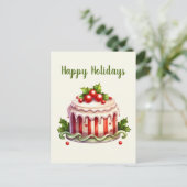 waterverf peperkoektaart tekst toevoegen feestdagenkaart (Staand voorkant)