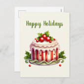 waterverf peperkoektaart tekst toevoegen feestdagenkaart (Voorkant / Achterkant)