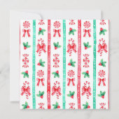 Waterverf Peppermint Candy Canes Kerstfeest Kaart (Achterkant)
