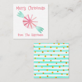 Waterverf Peppermint-kerstcadeaubehuizingen Notitiekaartje