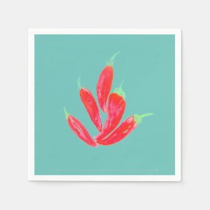 Waterverf Peppers Red Habanero Chili Servet