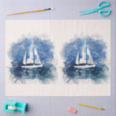 Waterverf per boot 20x30 decoupage tissuepapier (Craft)