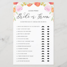 Waterverf Peraches raad wie de Groom of de Bride d