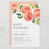 Waterverf Peraches Summer Baby shower Uitnodiging (Voorkant / Achterkant)