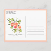 Waterverf Peraches Summer Baby shower Uitnodiging Briefkaart (Achterkant)