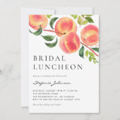 Waterverf Peraches Summer Bridal Luncheon Kaart (Voorkant)