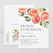 Waterverf Peraches Summer Bridal Luncheon Uitnodiging Briefkaart (Voorkant / Achterkant)