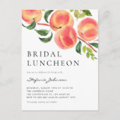 Waterverf Peraches Summer Bridal Luncheon Uitnodiging Briefkaart (Voorkant)