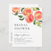 Waterverf Peraches Summer Vrijgezellenfeest Uitnodiging Briefkaart (Voorkant / Achterkant)