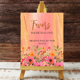 Waterverf Percentageroze bloemen Poster
