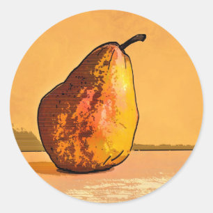 Waterverf peren art Stickers gegraveerd