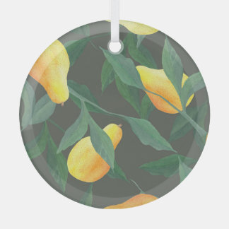 Waterverf peren, bladeren: botanisch naadloos. glas ornament