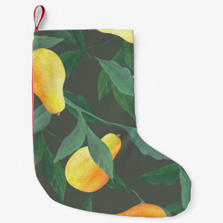 Waterverf peren, bladeren: botanisch naadloos. kleine kerstsok