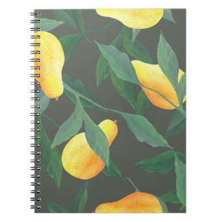 Waterverf peren, bladeren: botanisch naadloos. notitieboek
