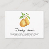 Waterverf peren bruidsshower display douche informatiekaartje (Voorkant)