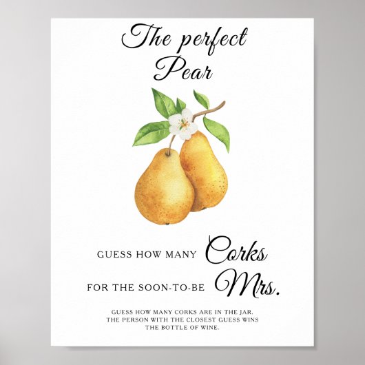 Waterverf Peren Bruiloftsfeest Hoeveel Kurken Poster (Voorkant)