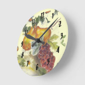 Waterverf peren en druiven ronde klok (Hoek)