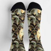Waterverf Peren en Gouden Schalen Patroon Sokken (Top)