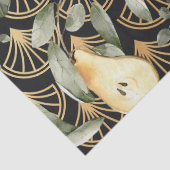 Waterverf Peren en Gouden Schalen Patroon Tissuepapier (Detail)