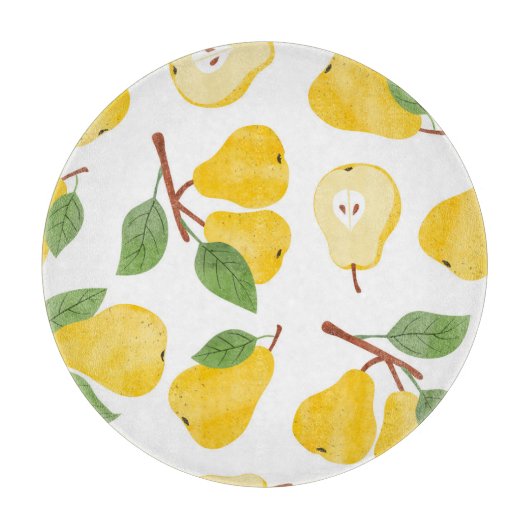 Waterverf Peren  fruitpatroon Snijplank (Voorkant)