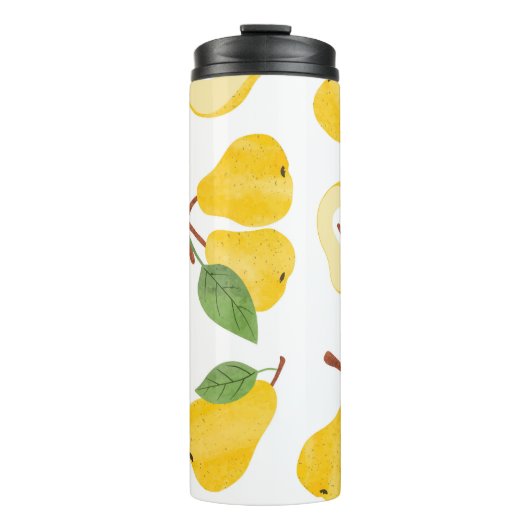 Waterverf Peren fruitpatroon Thermosbeker (Voorkant)