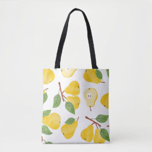 Waterverf Peren fruitpatroon Tote Bag