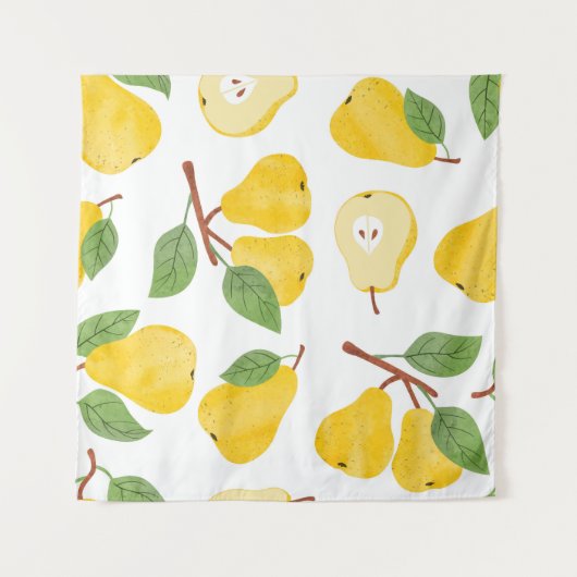Waterverf Peren  fruitpatroon Wandkleed (Voorkant)
