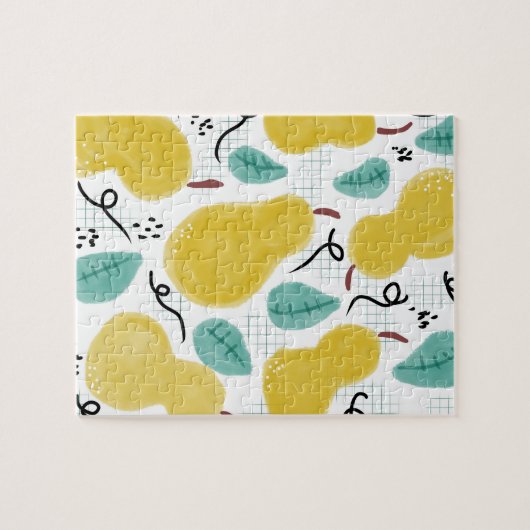 Waterverf Peren Groenery Abstract Legpuzzel (Horizontaal)