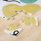 Waterverf Peren Groenery Abstract Legpuzzel (Zijkant)